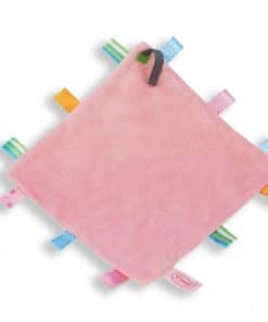 labeldoekje speen roze 100% polyester 24x24cm