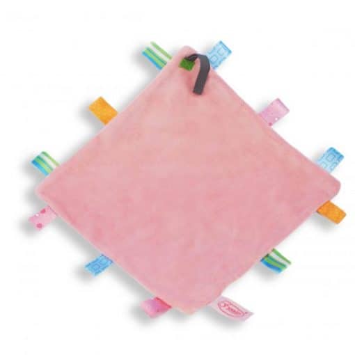 labeldoekje speen roze 100% polyester 24x24cm