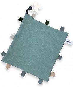 labeldoekje speen stone green 100% katoen 25x25cm