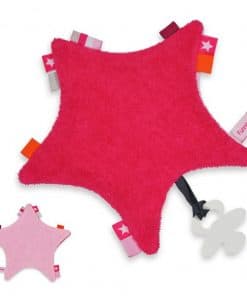 labeldoekje ster fuchsia roze
