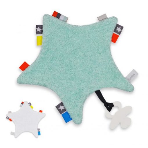 labeldoekje ster mint wit